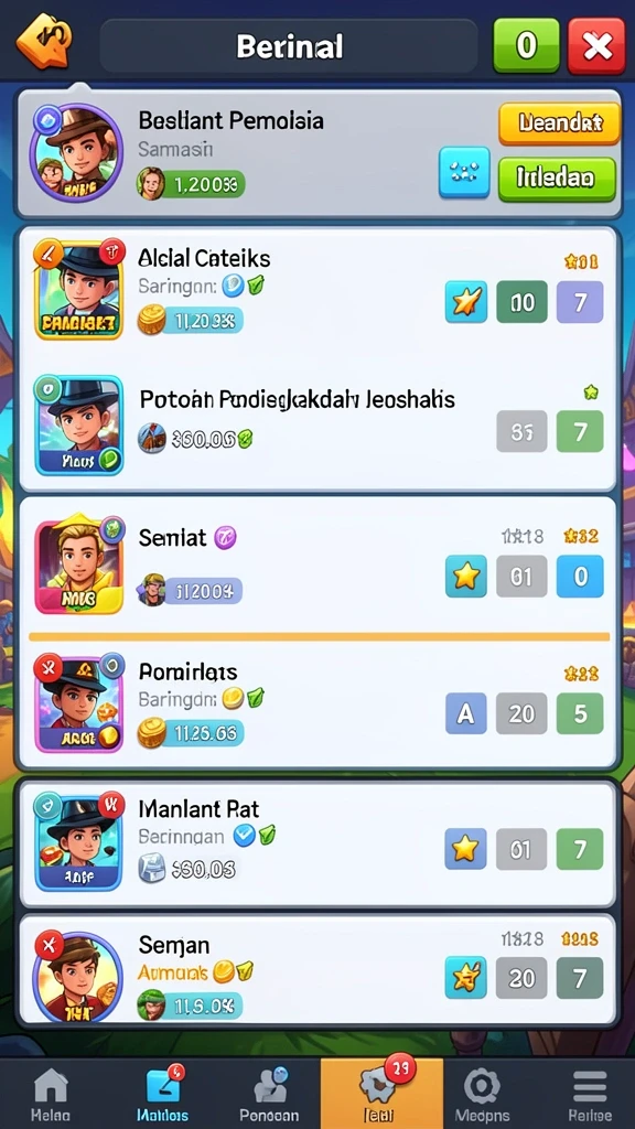 Berbagai karakter menarik untuk dipilih.