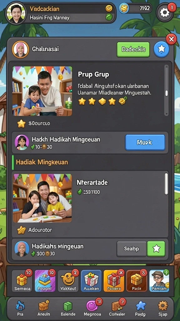 Tangkapan layar menunjukkan pertempuran epik di tengah arena.