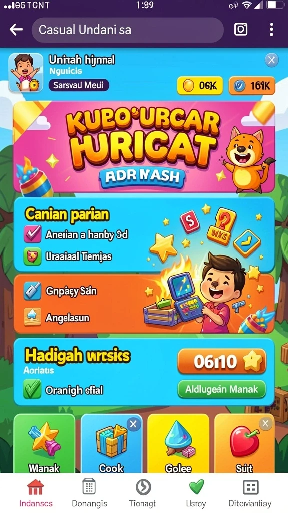 Kesempatan untuk memenangkan hadiah menarik setiap permainan.