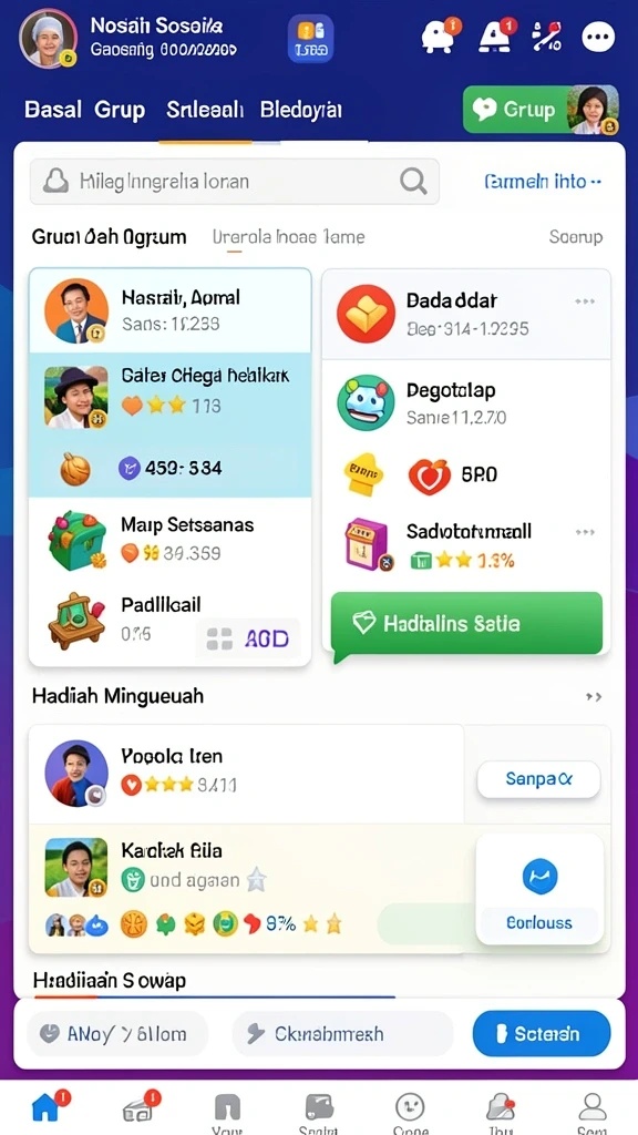 Tangkapan layar 3 menunjukkan komunitas aktif di dalam game.