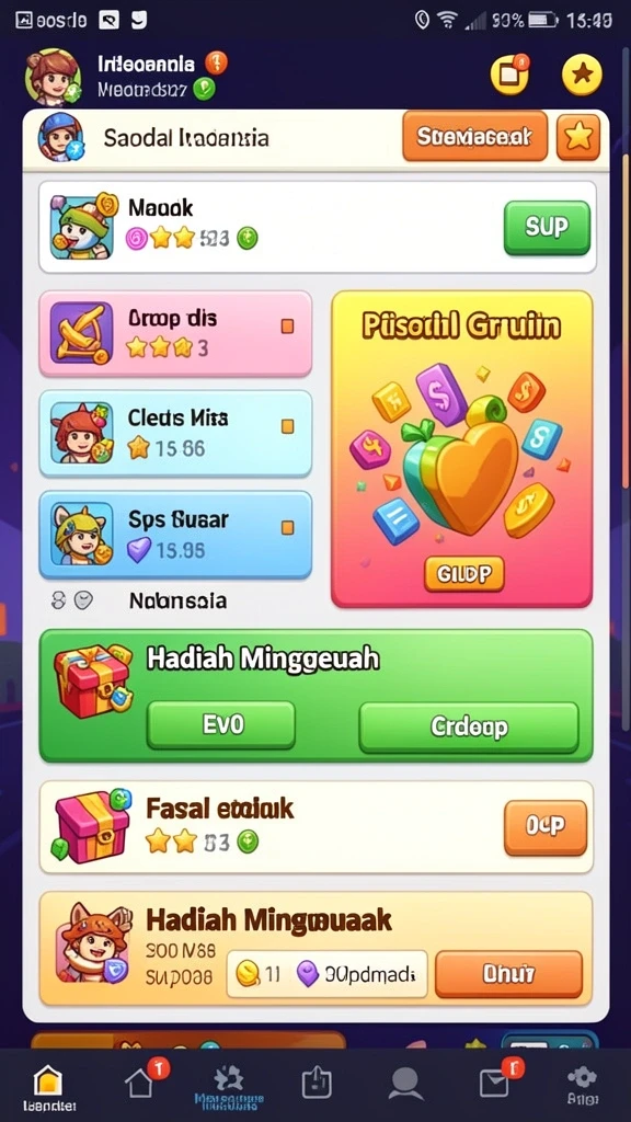 Fitur live chat untuk interaksi antar pemain.