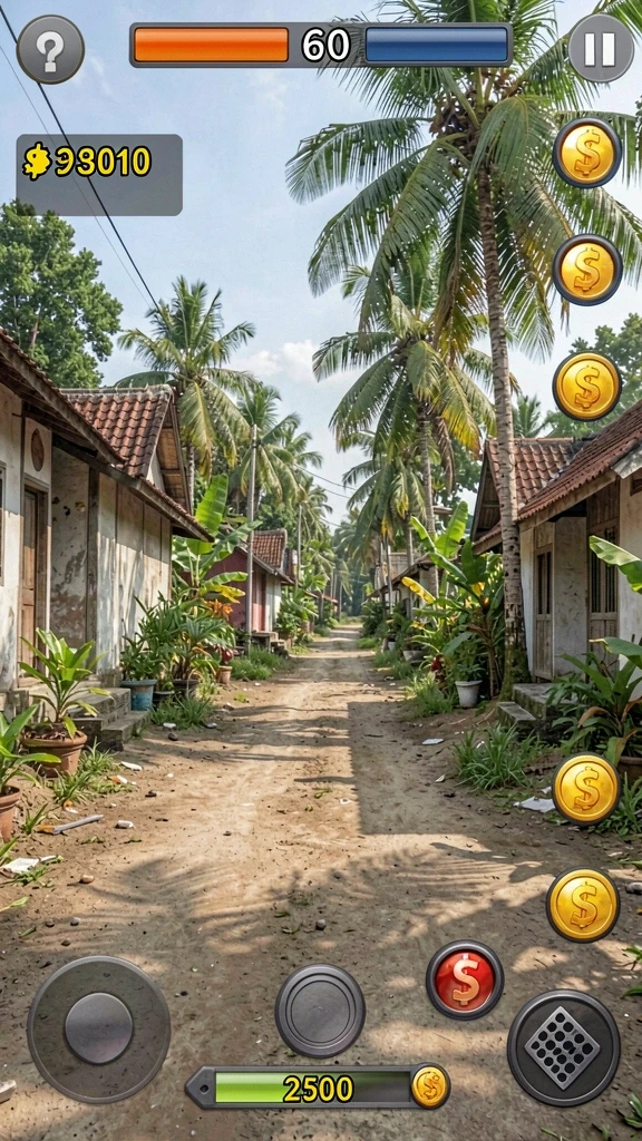 Tangkapan layar menampilkan level yang penuh warna dan detail.